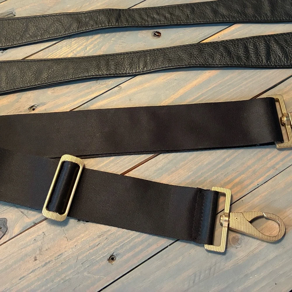 Black Men's Bag with Gold Accents